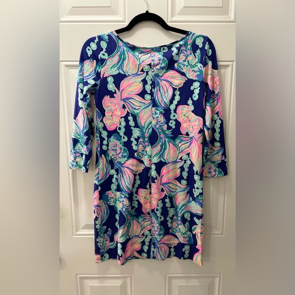SALE:EUC Lilly Pulitzer MARLOWE T-Shirt Dress-In True Blue Going Coastal - Picture 4 of 16